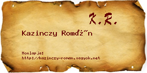 Kazinczy Román névjegykártya
